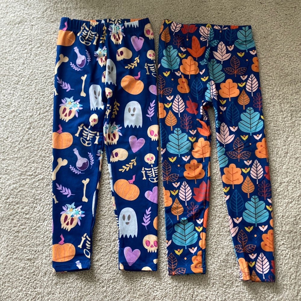 Toddler girls Fall / Halloween leggings bundle - 3T